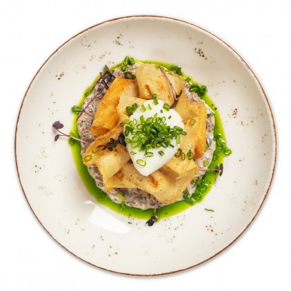 Блины с картофелем и грибами