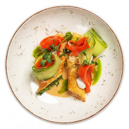 Блины с неркой и творожным кремом 