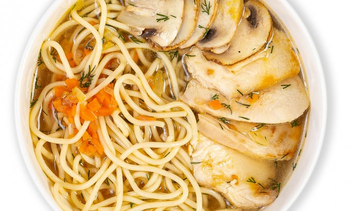 Суп-лапша с курицей и грибами